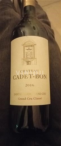 Bordeaux Saint-Émilion Grand Cru Château Cadet-Bon 2016