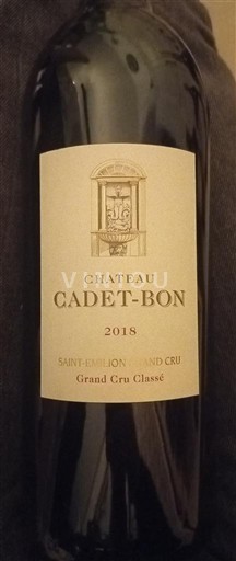 Bordeaux Saint-Émilion Grand Cru Château Cadet-Bon 2018