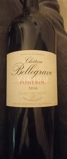 Bordeaux Pomerol Château Bellegrave 2016