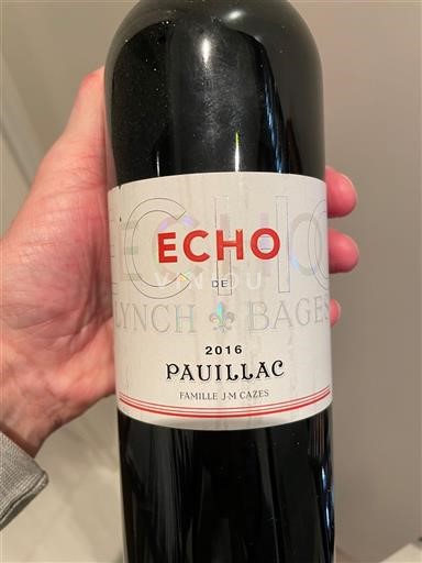 Bordeaux Pauillac Lynch-Bages Echo de Lynch-Bages 2016