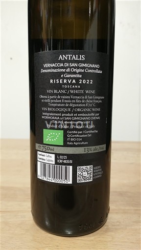 Toscana Vernaccia di San Gimignano Morromala Antalis 2022