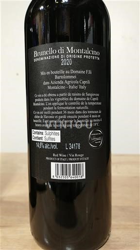 Toscana Brunello di Montalcino Azienda Agricola Caprili Bartolommei 2020