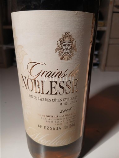Languedoc a Roussillon Katalánská pobreží Les Vignerons de baixas Grains de Noblesse 2006