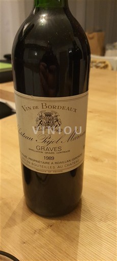 Bordeaux Graves Château Pujol Marceau 1989