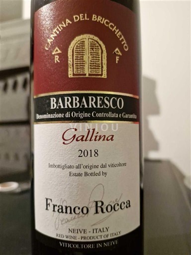 Piamonte Barbaresco Franco Rocca Gallina 2018
