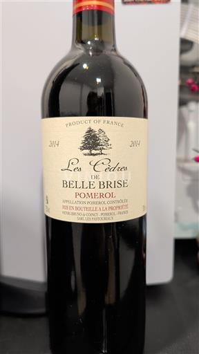 Bordeaux Pomerol Belle Brise Les Cèdres 2014
