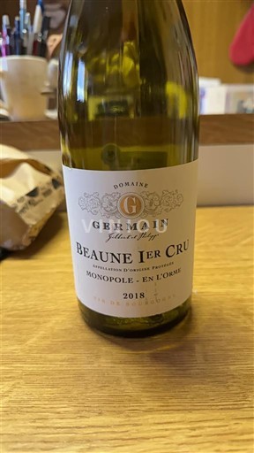 Borgogna Beaune Premier Cru Domaine Germain Monopole - En L'Orme 2018