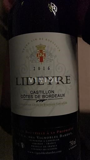 Bordeaux Castillon-côtes-de-bordeaux Lideyre 2016