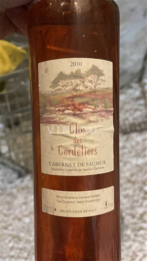 Thung lũng sông Loire Cabernet-de-Saumur Domaine Ratron Clos des Cordeliers 2010