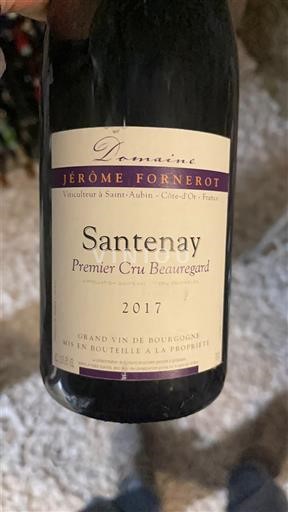 Bourgogne Santenay Premier Cru Domaine Jérôme Fornerot Premier Cru Beauregard 2017