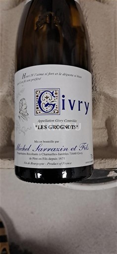 Burgundy Givry Michel Sarrazin et Fils Les Grognots 2022