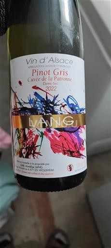 Alsace Pinot Grigio Lang de la Patronne 2022