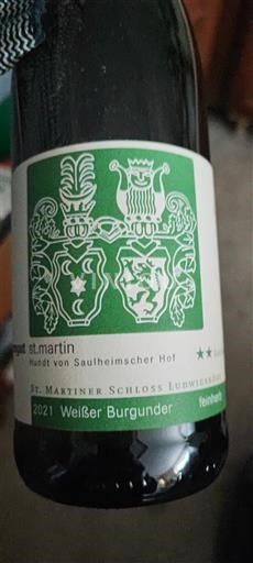 Palatinat Pfalška St. Martiner Schloss Ludwigshöhe Weißer Burgunder 2021