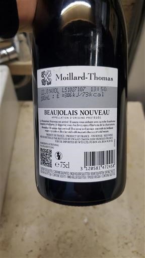 Beaujolais Beaujolais Nouveau Moillard-Thomas 2025