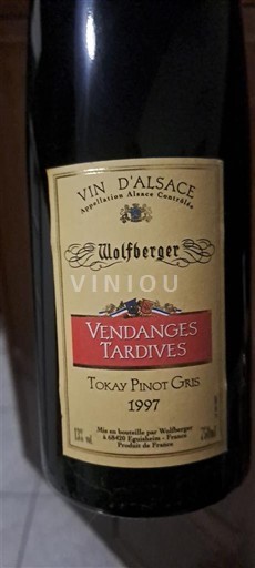 Alsácia Vendanges Tardives Wolfberger Tokay Pinot Gris Vendanges Tardives 1997