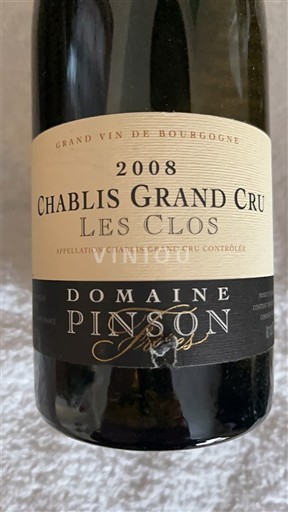 Bourgogne Chablis Grand Cru Domaine Pinson Les Clos 2008