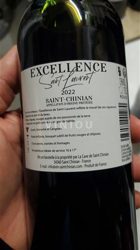 Langvedok Saint-Chinian La Cave de Saint Chinian Excellence Saint Laurent 2022