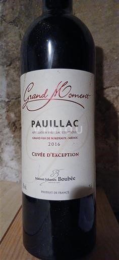 Bordeaux Pauillac Maison Johanis Boubée Grand Moment d'Exception 2016
