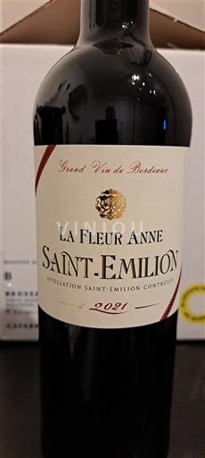 Vina Rouge sec La Fleur Anne 2021 Francija Bordeaux Saint-Émilion AOC