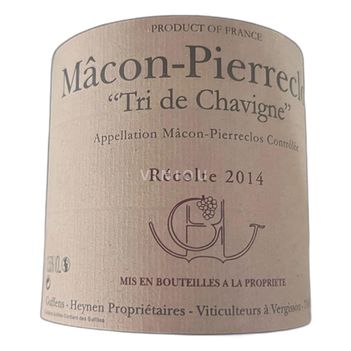 Burgundy Mâcon and Mâcon-Villages Domaine Guffens-Heynen Tri de Chavigne 2014