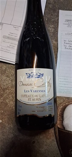 Thung lũng sông Loire Không được chỉ định Domaine Cady Les Varennes 2010