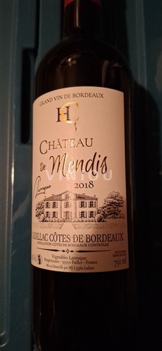 Bordeaux Cadillac-Côtes-de-Bordeaux Château Mendís 2018