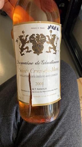 Bordeaux Sainte-Croix-Du-Mont Domaine Girodeau 2001