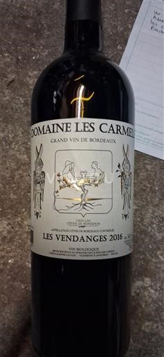Bordeaux Côtes-de-bourg Domaine Les Carmels Les Vendanges 2016