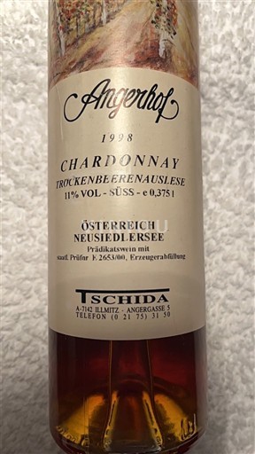 Burgenland Neusiedlersee DAC Angerhof Tschida Chardonnay Trockenbeerenauslese 1998