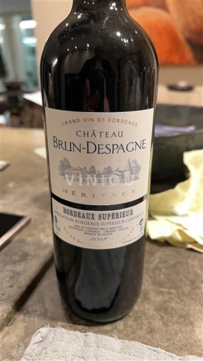 Bordeaux Bordeaux Supérieur Château Brun-Despagne Héritage 2018