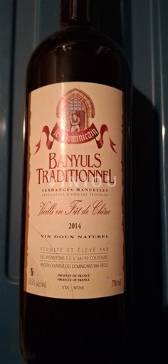Roussillon Banyuls Les Dominicains Banyuls Traditionnel Vieilli en Fût de Chêne 2014