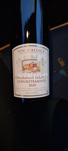 Alsácia Vendanges Tardives J.S. Buecher 2020