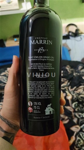 Burdeos Saint-Émilion Gran Cru Château Marrin 2018