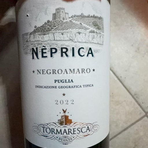 Apulija Ni doloceno Tormaresca Neprica Negroamaro 2022