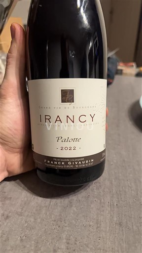Borgoña Irancy Franck Givaudin Palotte 2022