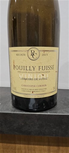Burgundija Pouilly-fuissé Christophe Cordier Terroirs de Fuissé 2015