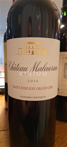 Burdeos Saint-Émilion Gran Cru Grand Cru Château Malaurane 2016