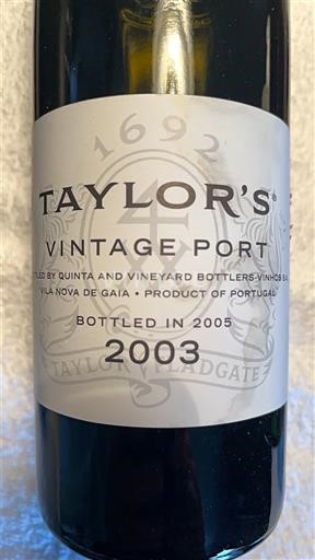 Portugal Oporto Taylor's Vintage Port 2003