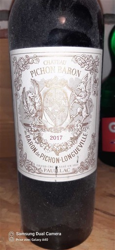 Bordeaux Pauillac Grand Cru Château Pichon Baron Baron de Pichon-Longueville 2017