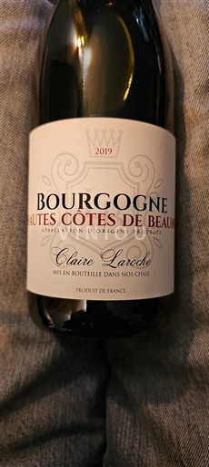 Bourgogne Hautes Côtes de beaune Claire Laroche 2019