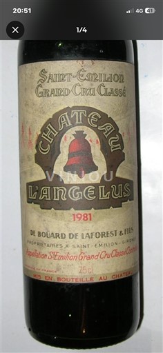 Burdeos Saint-Émilion Gran Cru Grand Cru Château Angélus 1981