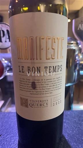 Tây Nam Coteaux-du-quercy Vignerons du Quercy Manifeste Le Bon Temps 2022