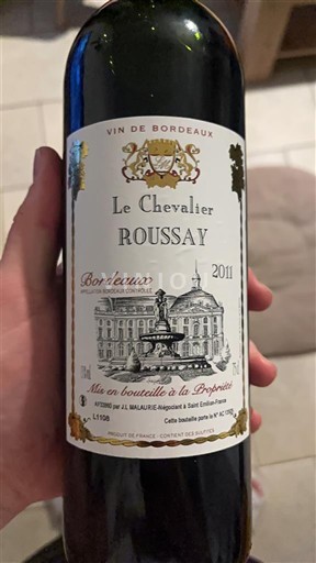 Vin Rouge sec Le Chevalier Roussay 2011 France Bordeaux AOC