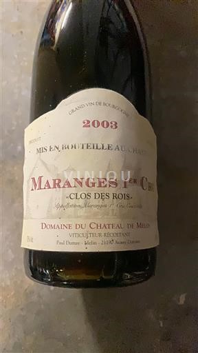 Borgogna Non specificato Premier Cru Domaine Château de Melin Clos des Rois 2003