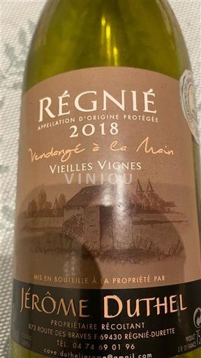 Beaujolais Régnié Jérôme Duthel Vieilles Vignes 2018