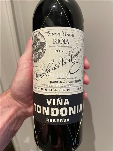La Rioja Rioja R. López de Heredia Viña Tondonia 2012