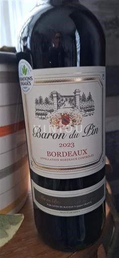 Vini Rouge sec Baron du Pin 2023 Francia Bordeaux AOC