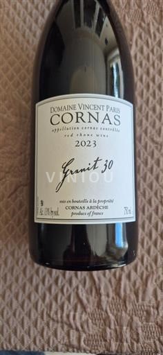 Rhône-dalen Cornas Domaine Vincent Paris Granit 30 2023