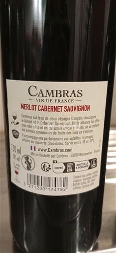 Sud-Vest Nespecificat Cambras Merlot Cabernet Sauvignon Nemilésimat