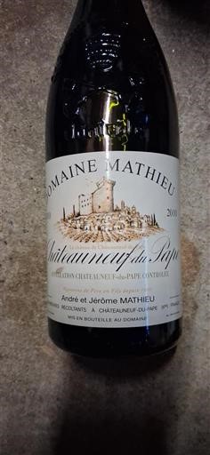 Rhône Valley Châteauneuf-du-Pape Domaine Mathieu 2010